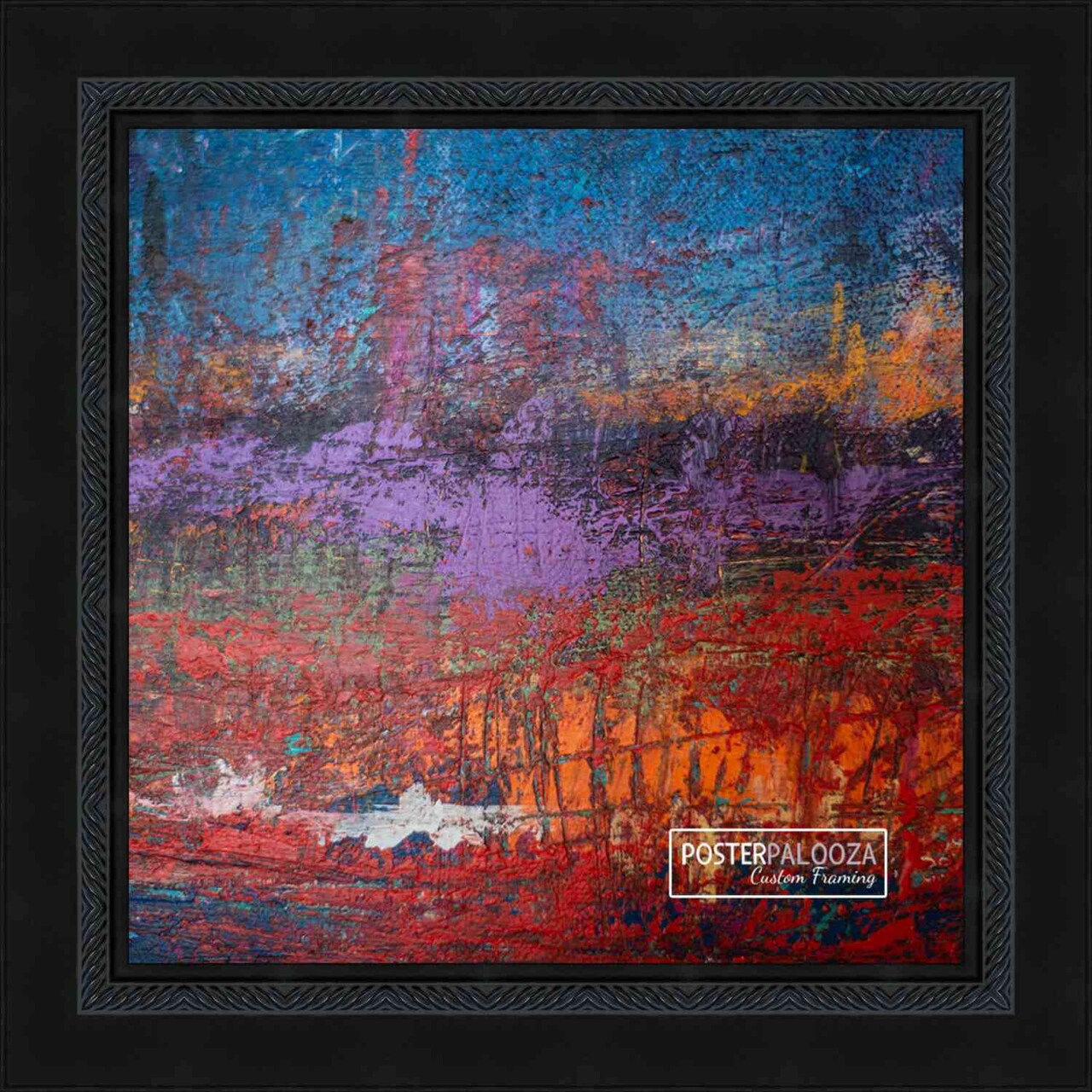 Square Traditional Black Picture Frame - UV Acrylic, Foam Board Backing, Hanging Hardware